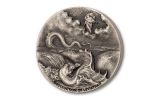 2020 Niue $2 2-oz Biblical Coin Series: Destruction of Leviathan High Relief Antiqued Proof