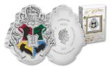 2021 Niue Harry Potter Hogwarts Crest Shaped 1 oz Colorized Proof Silver $2 Coin GEM Proof OGP