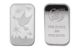 Israel 1oz Silver Dove of Peace Bar w/Gift box