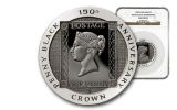 1990 Isle of Man 5-oz Silver Penny Black NGC Gem Proof