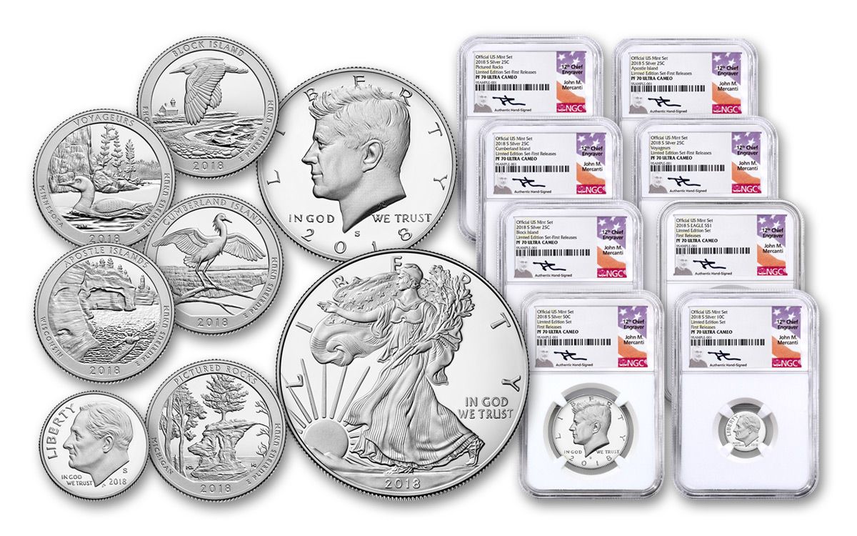 2018-S Silver Quarter Proof Set-NGC PF70 First Releases-Flawless Set