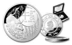 2021 Australia $5 1-oz Silver Lunar Year of the Ox Dome Proof