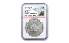 2021 Canada $5 1-oz Silver Maple Leaf Gem NGC MS70 First Releases w/Canada Label