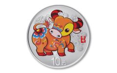 2021 China 30-gm Silver Year of the Ox Colorized Proof 