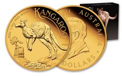 2024 Australia $25 1/4oz Gold Kangaroo Proof  w/ogp