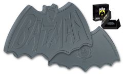 Niue 2024 $2 1oz Silver Batman 85th Anniv '66 Logo Shaped Antiqued w/OGP