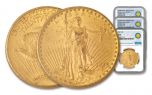 1907–1928 $20 Gold Saint-Gaudens NGC MS64 w/Roosevelt Medals Smithsonian Classics