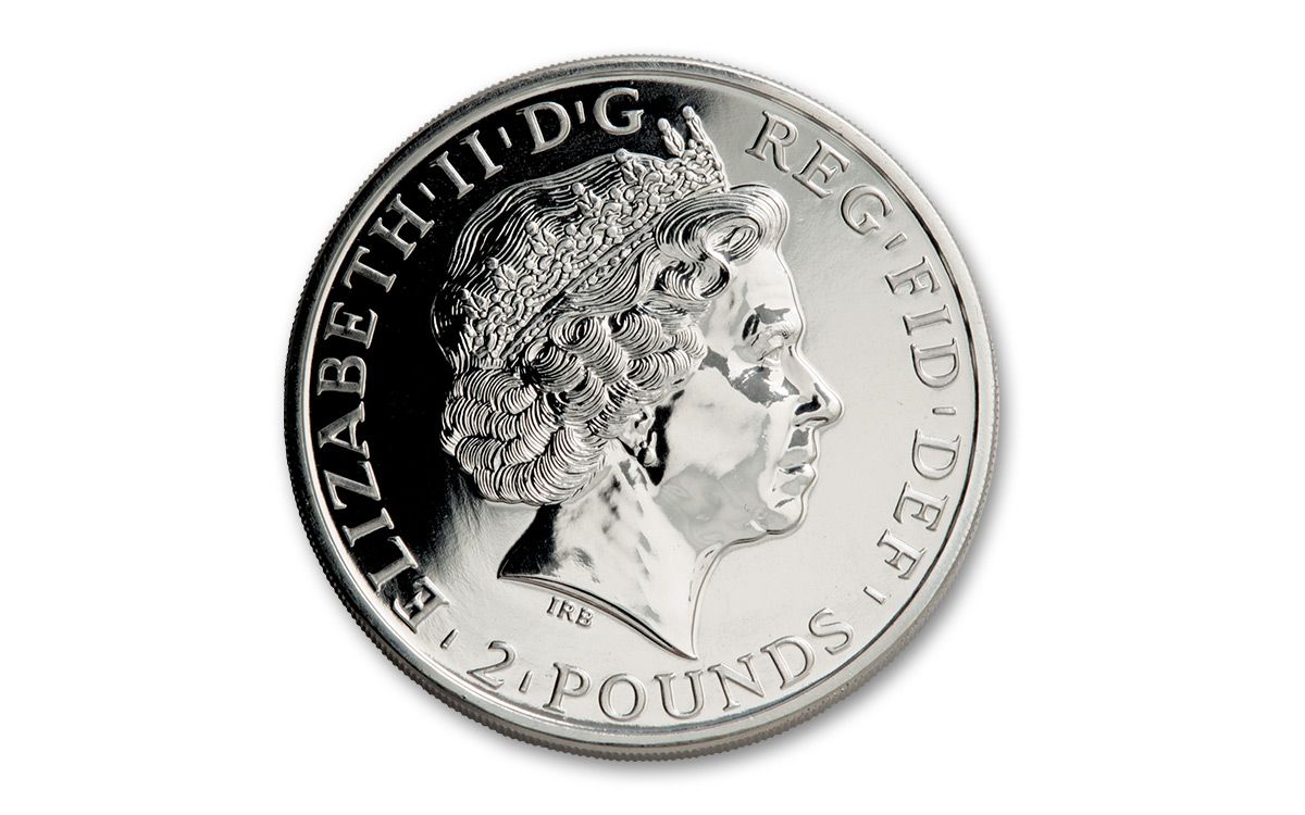2014 Great Britain 2 Pound 1-oz Silver Britannia Mule NGC MS69 Deep