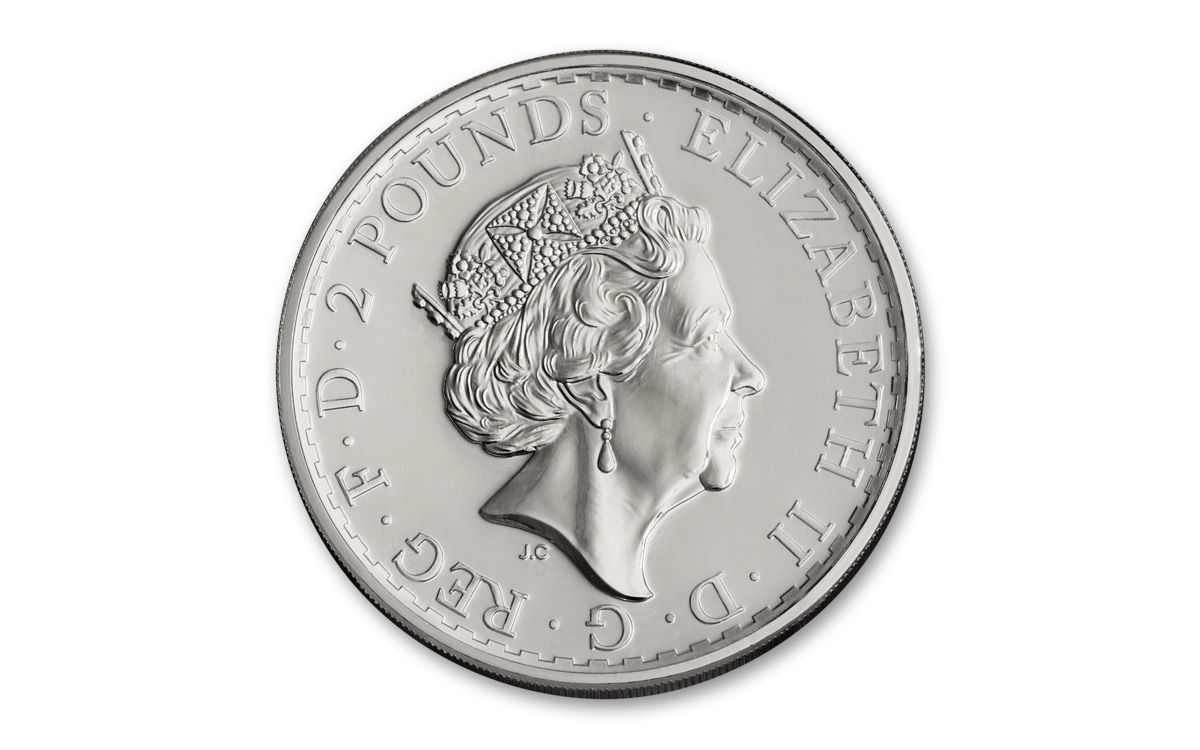 2016 Great Britain 2 Pound 1-oz Silver Britannia Plain Fields Error NGC