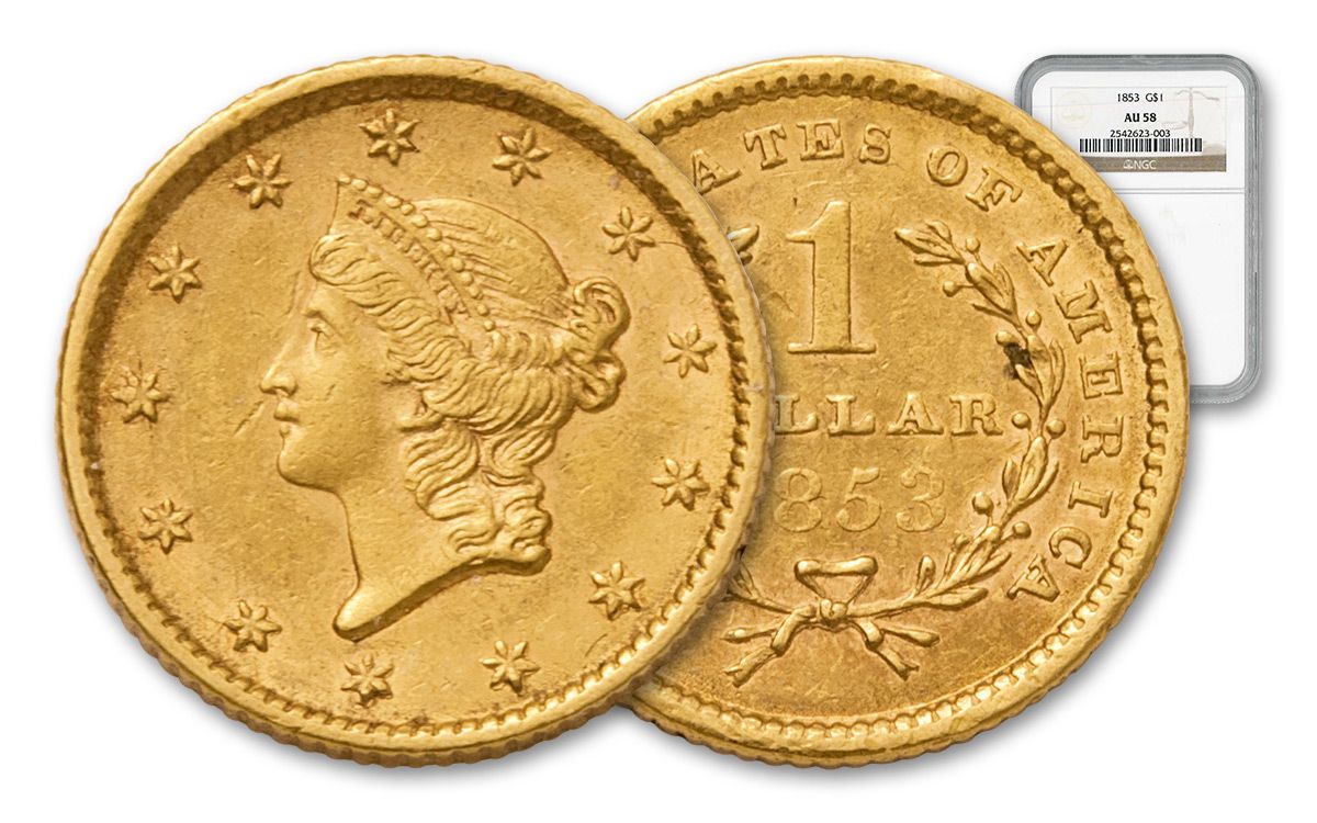  1853 $1 One Dollar Gold Type 1 EF : Todo lo demás