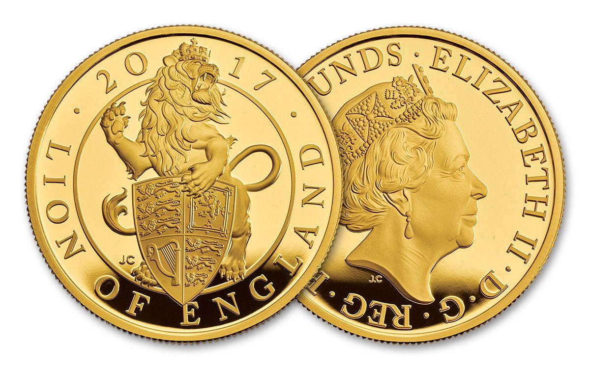 2017 GB £100 1-oz Gold Queen's Beasts Lion of England Proof | GovMint.com