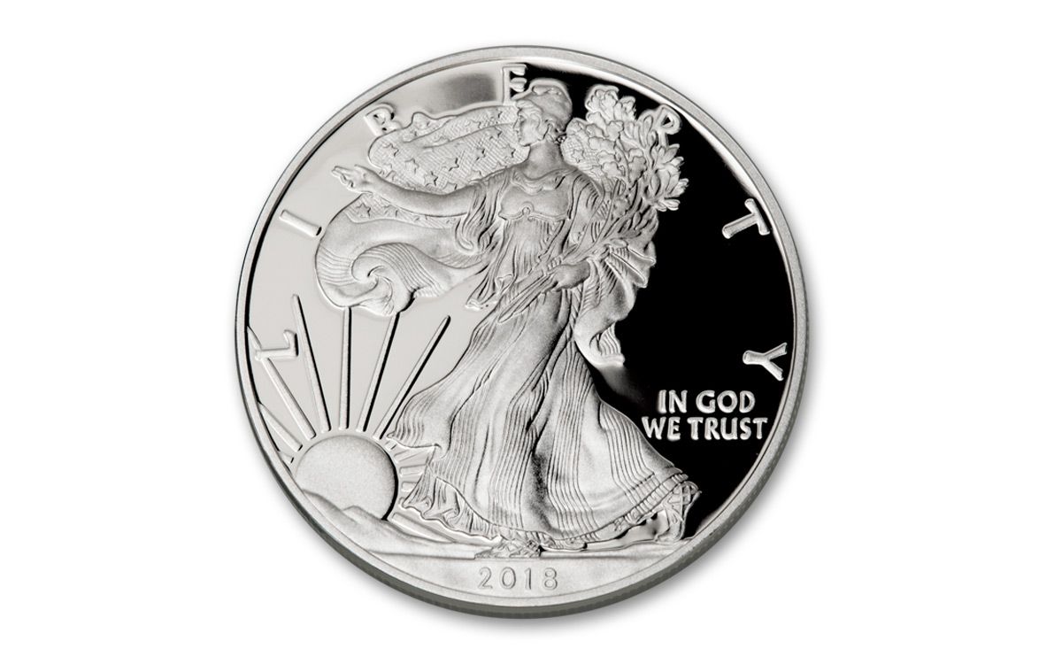 USA PIGEON POINT American Silver Eagle 2018 Walking Liberty $1 Dollar Coin 1 oz
