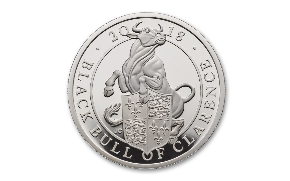 2018 GB 5-oz Silver Queen's Beasts Black Bull Clarence Proof | GovMint.com