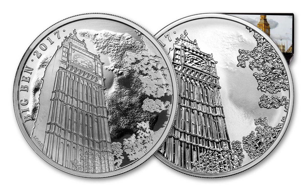 2017 Landmarks of Great Britain – Big Ben 1-oz Silver Proof 2-Coin Set