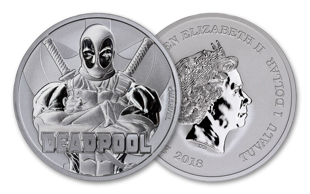 1 oz 10 Coins 2018 Silver Tuvalu Deadpool