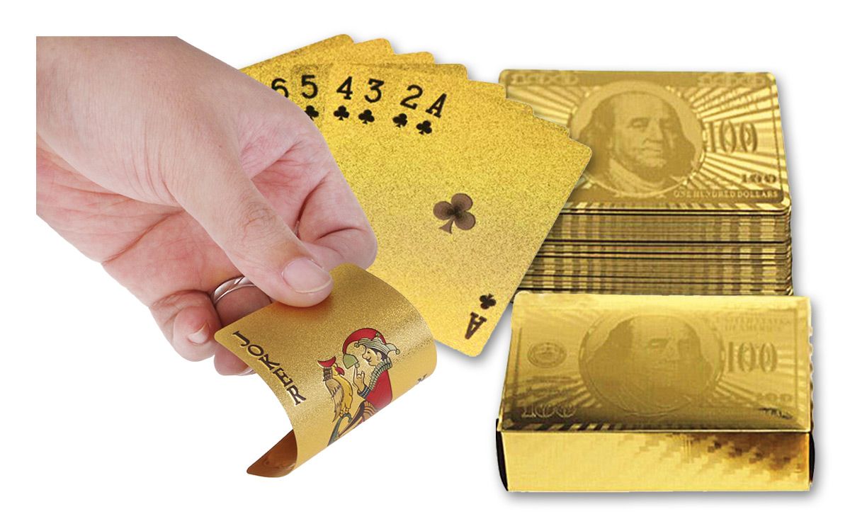 $100 Gold Playing Cards