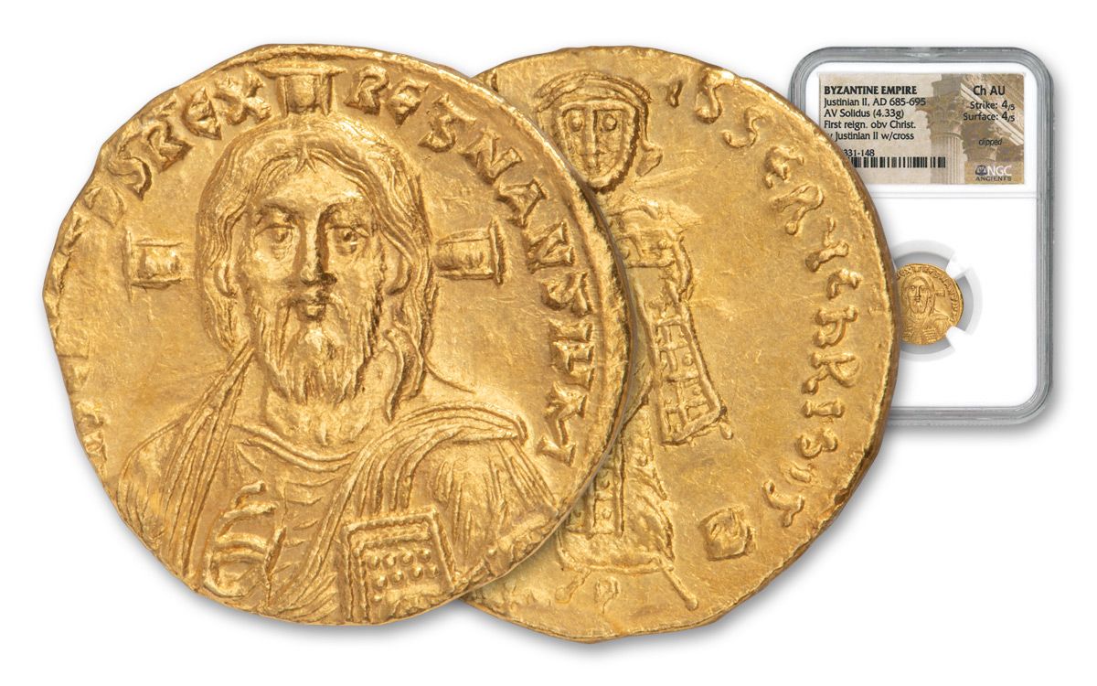 692 695 Byzantine Constantinople Gold Solidus Of Justinian Ii Ngc Ch Au Govmint Com