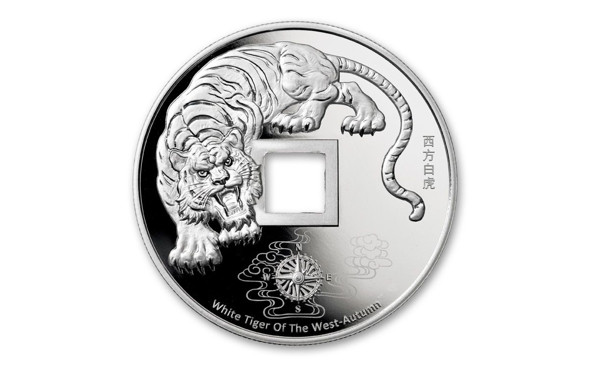 2020 China 1-oz Silver White Tiger of the West Vault Protector NGC 