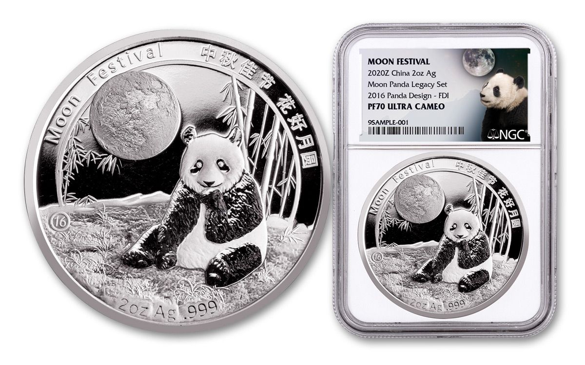 China ECLIPSE OF THE SUN CHINESE PANDA 2015 Silver Coin ¥10 Yuan Black  Ruthenium & Rose Gold Plated 1 oz