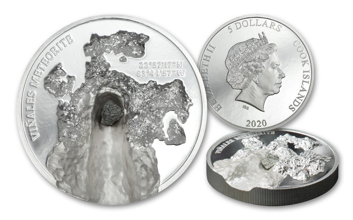 2020 Cook Islands $5 1-oz Silver Viñales Meteorite Ultra High Relief