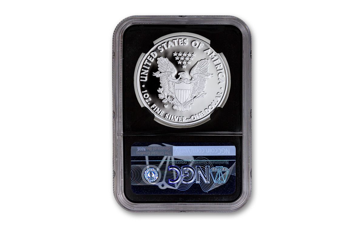 2017-W Proof $1 American Silver Eagle NGC PF70UC FDI Flag Label Blue Core 