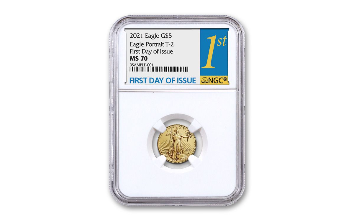 2019 $5 American Gold Eagle 1/10 oz NGC MS70 ALS FDI Label