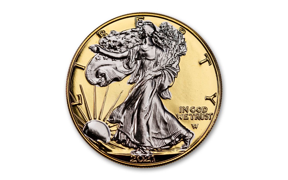 Đồng tiền 2021 $1 1-oz T2 Silver Eagle BU với nền mạ vàng 24-Kt: Bạn là một người sưu tầm đồng tiền? Đừng bỏ lỡ cơ hội sở hữu đồng tiền 2021 $1 1-oz T2 Silver Eagle BU với nền mạ vàng 24-Kt. Chiếc đồng tiền này được làm với chất liệu bạc cao cấp và được mạ vàng 24-Kt, tạo nên vẻ đẹp sang trọng và độc đáo. Hãy bổ sung cho bộ sưu tập của mình một chiếc đồng tiền đẳng cấp này!