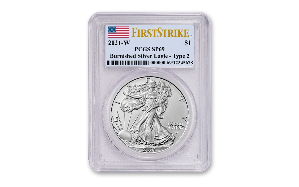 PCGS MS69 First Strike w Flag Label Coin 2011-W Burnished Silver American Eagle 