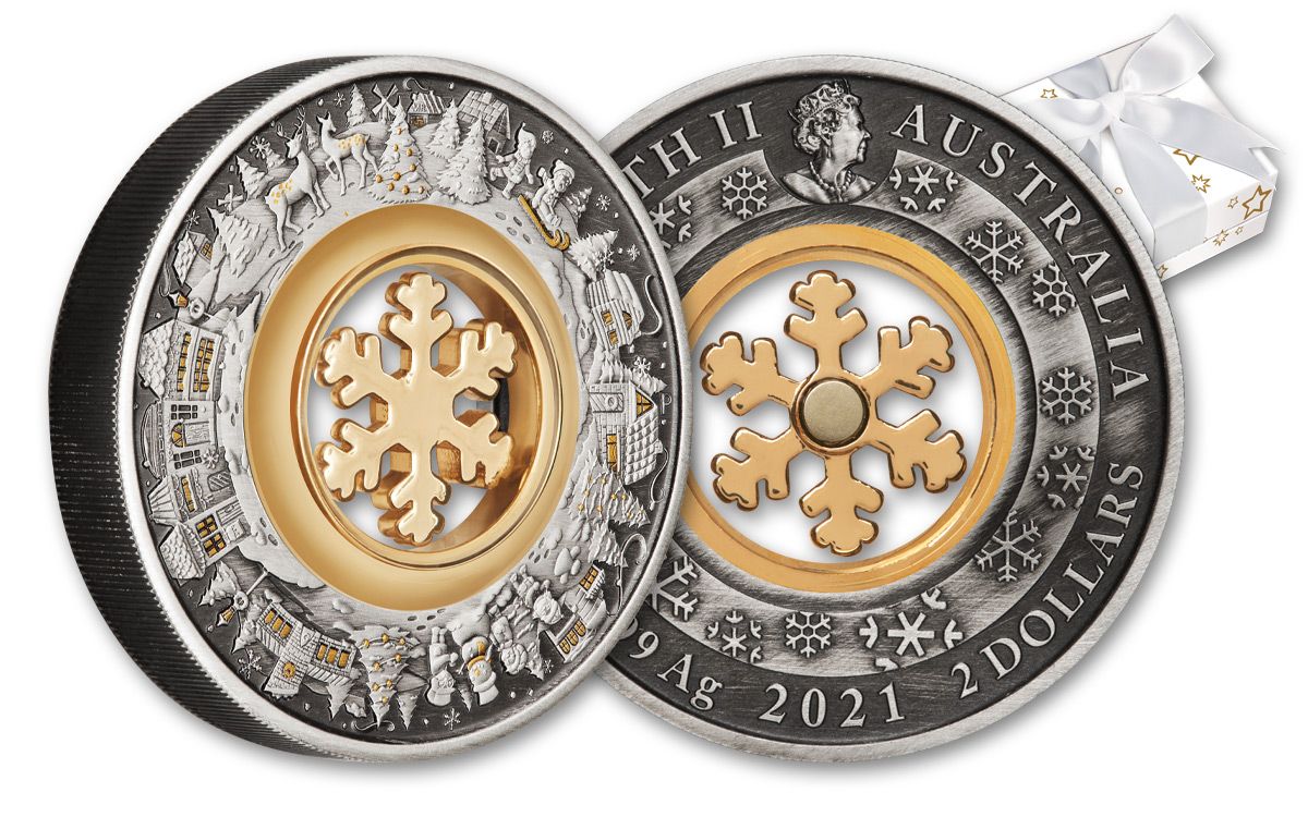 veltalende aflevere miles 2021 Australia $2 2-oz Silver Christmas Wonderland Colorized Antiqued Coin  | GovMint.com
