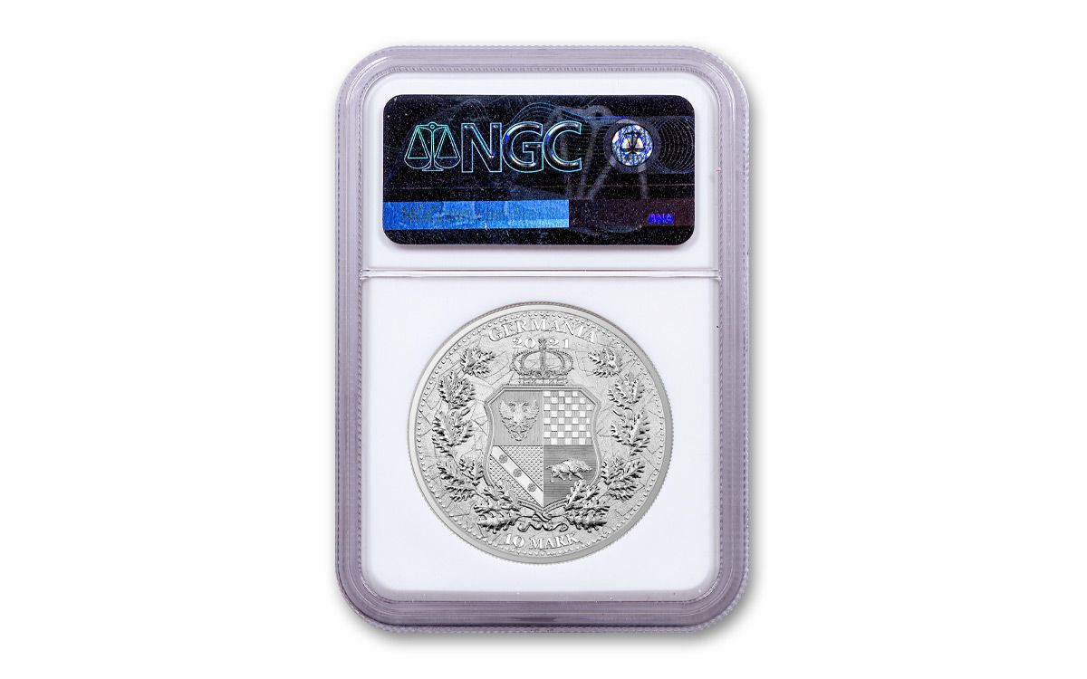 2021 Germania Mint 2-oz Silver Allegories — Germania & Austria NGC MS70