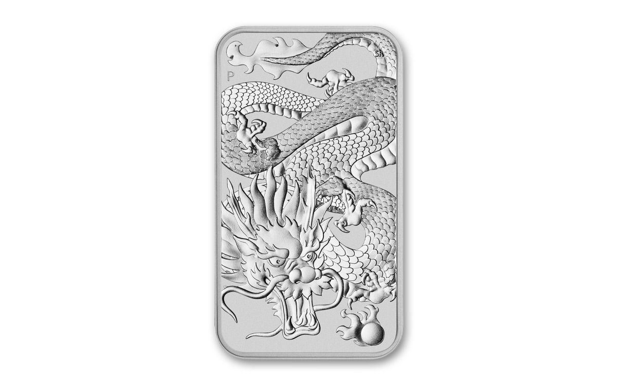 2022 Australia $1 1-oz Silver Dragon Bar BU | GovMint.com