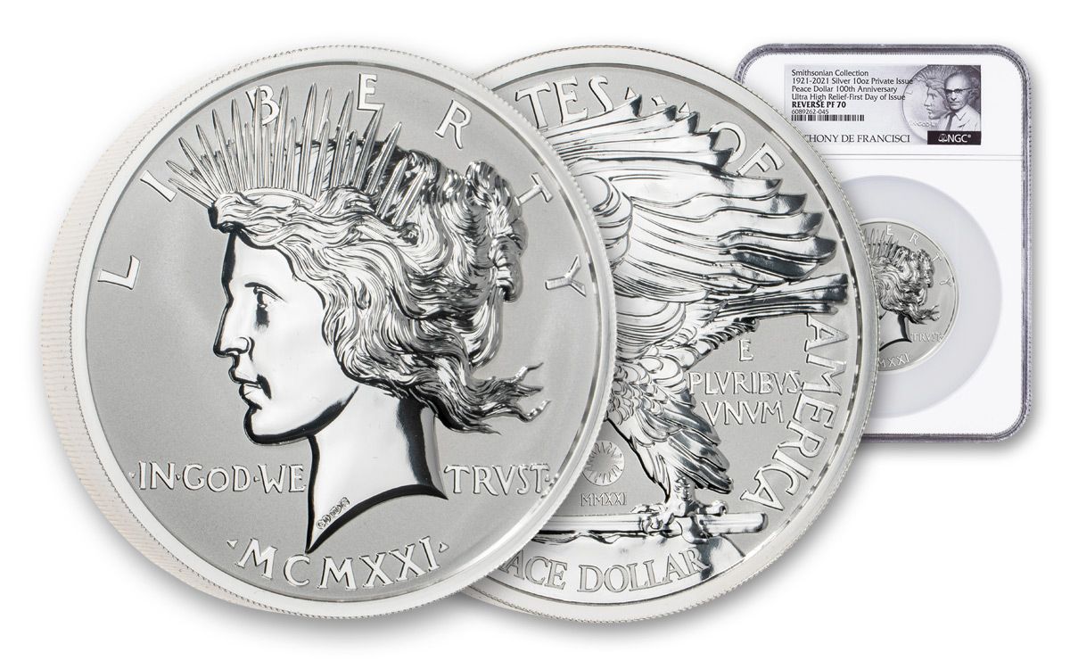 2021 Pure Silver Reverse Proof Coin Peace Dollar Royal Canadian Mint