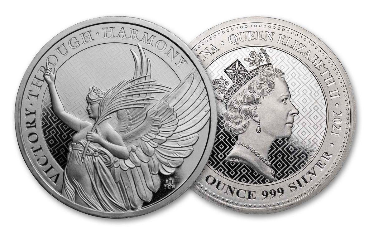 2021 Saint Helena £1 1-oz Silver Queen's Virtues: Victory BU