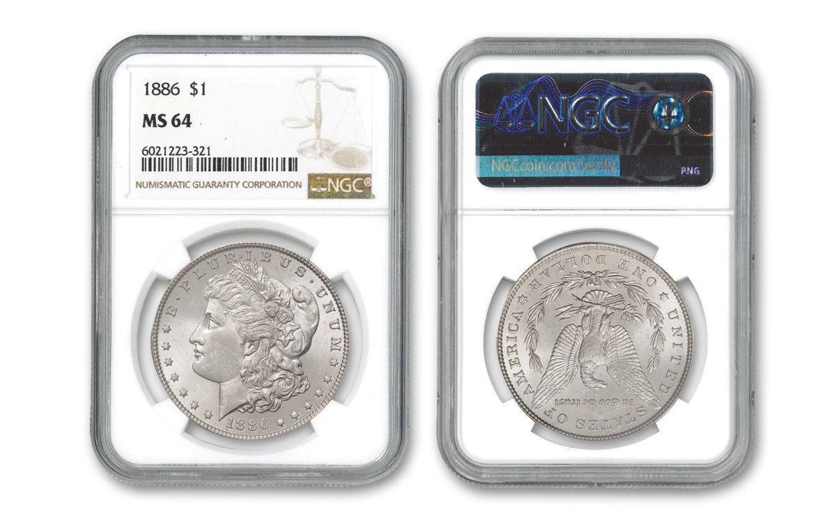 1886-P Morgan Silver Dollar NGC/PCGS MS64 | GovMint.com