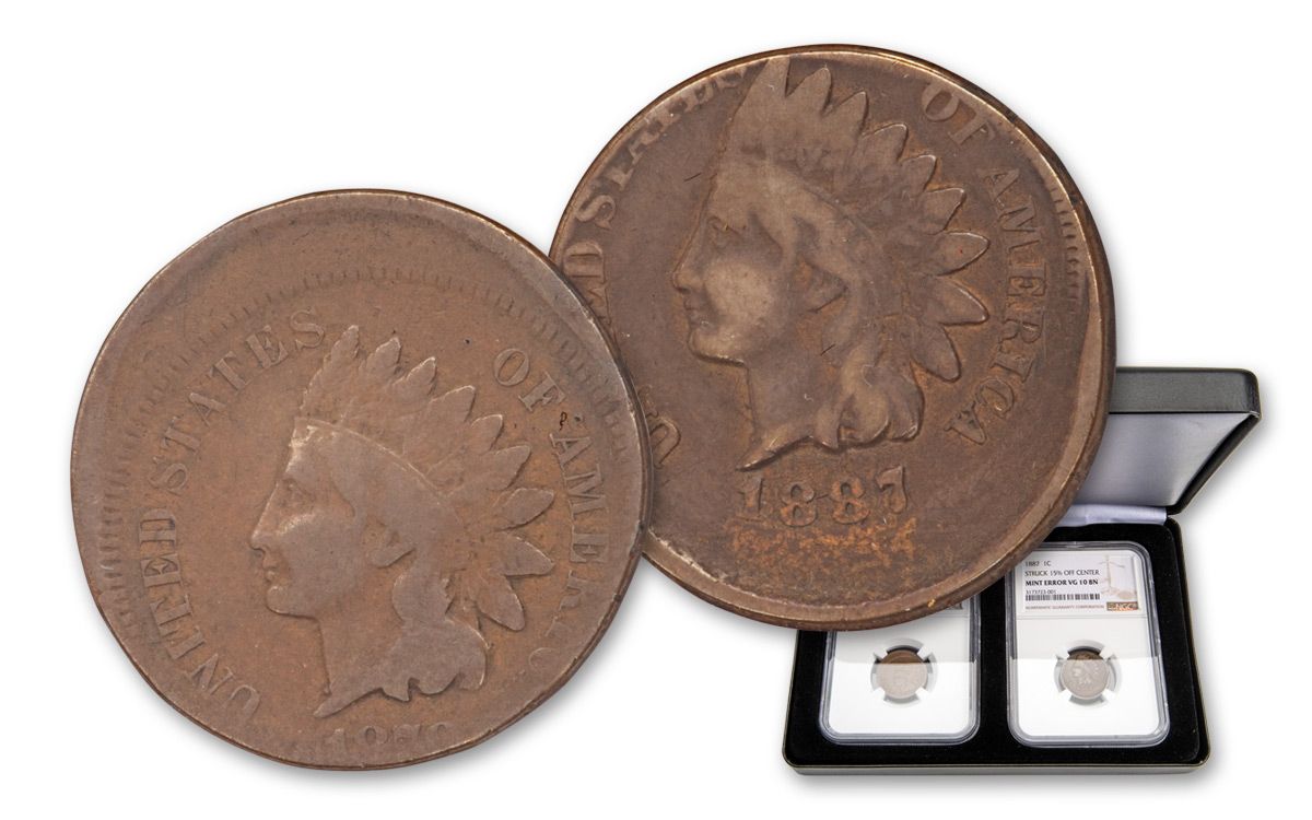 1878–1887 Indian Head Cent 15% OC 2-pc Set NGC VG10–F12