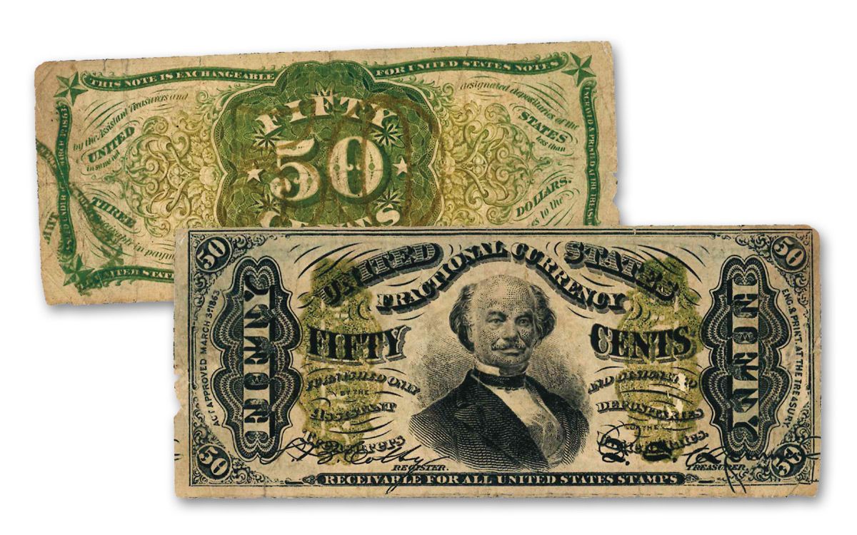 1864 Fifty Cent Fractional Currency. Affordable Type Currency. #01001