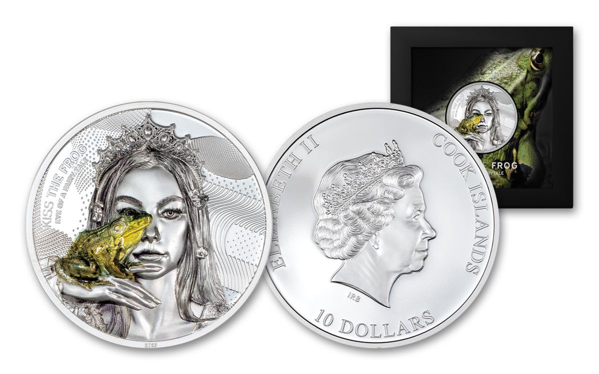2023 Cook Islands $10 2-oz Silver Kiss the Frog UHR Proof ...
