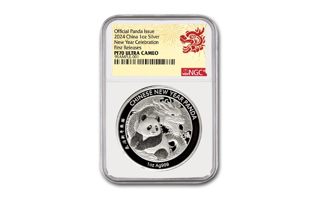 2024 China 1-oz Silver New Year Celebration Panda Ultra High Relief Proof  NGC PF70UC First Releases