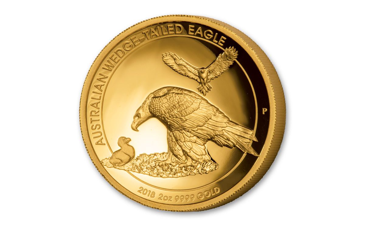 2018 2-oz Gold Wedge-Tailed Eagle HR Proof PF70 UC Mercanti | GovMint.com