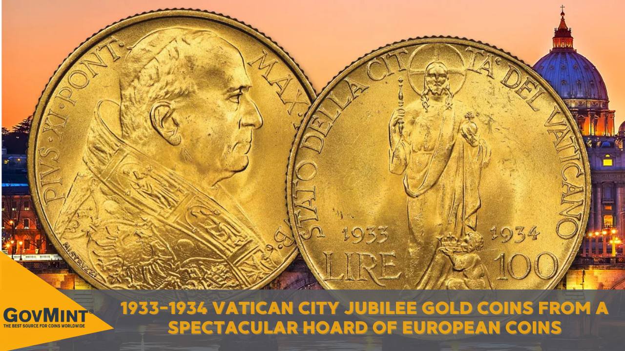 1933-1934 Vatican City Jubilee Gold Coins from a Spectacular Hoard of European Coins