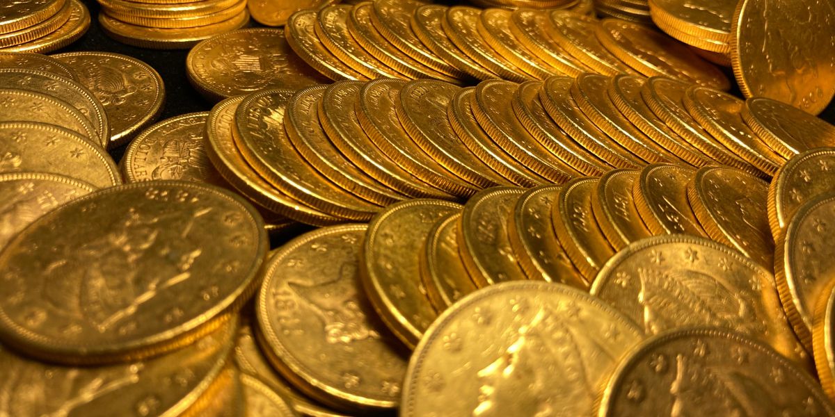 A pile of vintage U.S. gold coins