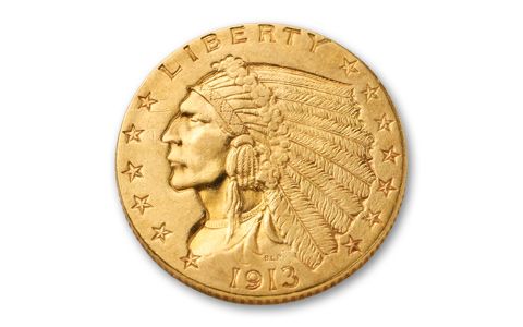 A 1913 Indian Head gold coin