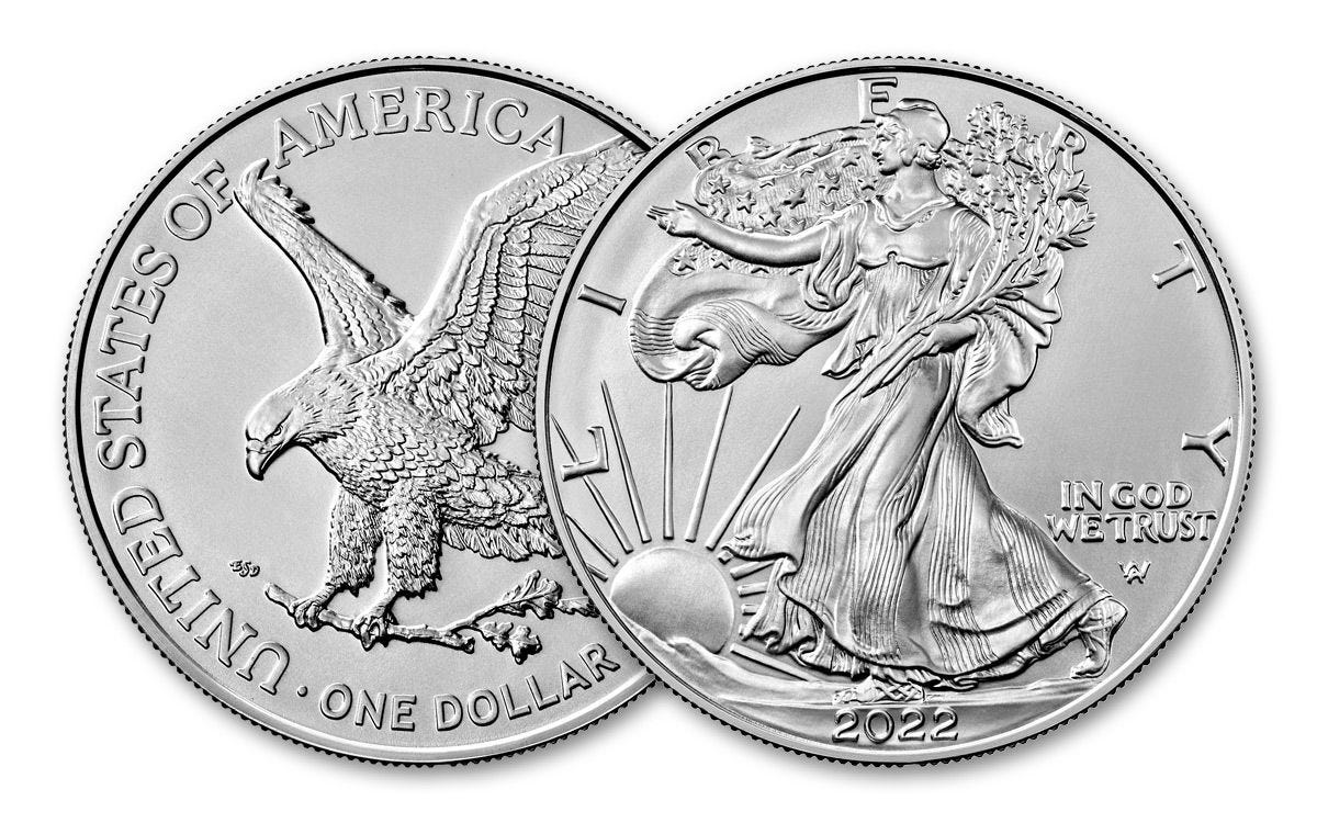 Type 2 Silver Eagle Obvers and Reverse Design