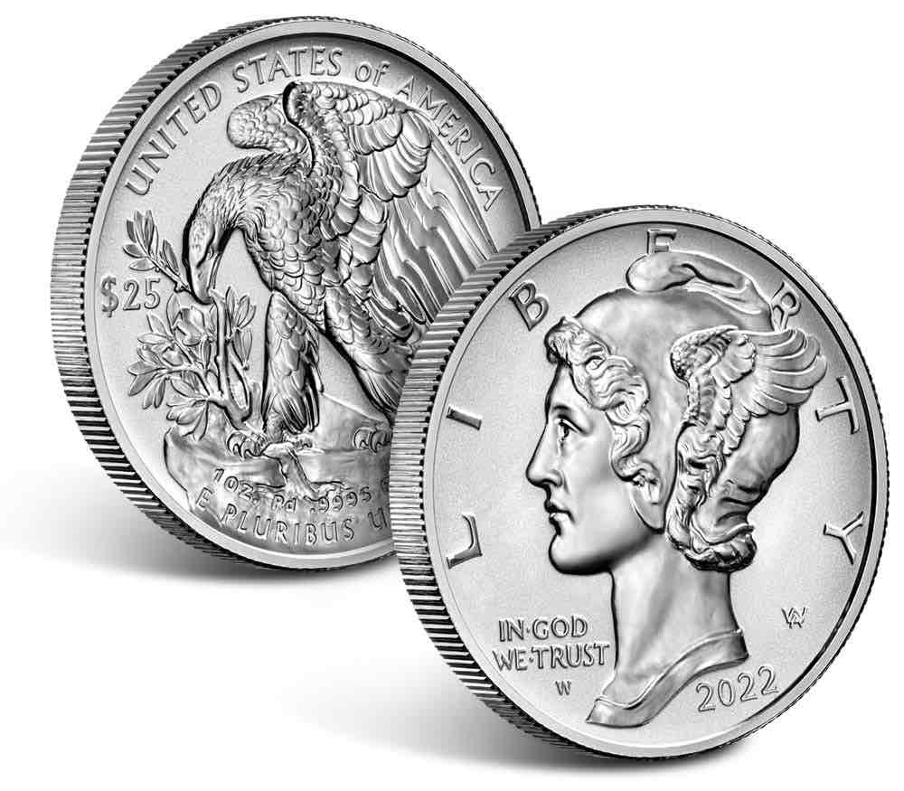 American Eagle Palladium Bullion Coins Designd Obverse Reverse