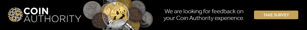 Coin Authority logo. We want to know how your Coin Authority experience went. Take the survey!