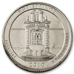 Obverse of 2010 Hot Springs America the Beautiful Quarters