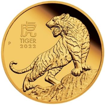 The gold version of the Lunar Series III Year of the Tiger coins from Perth Mint