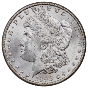 Lady Liberty on a Morgan Silver Dollar