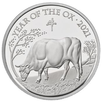 Silver bullion Year of the Ox coin from the British Royal Mint